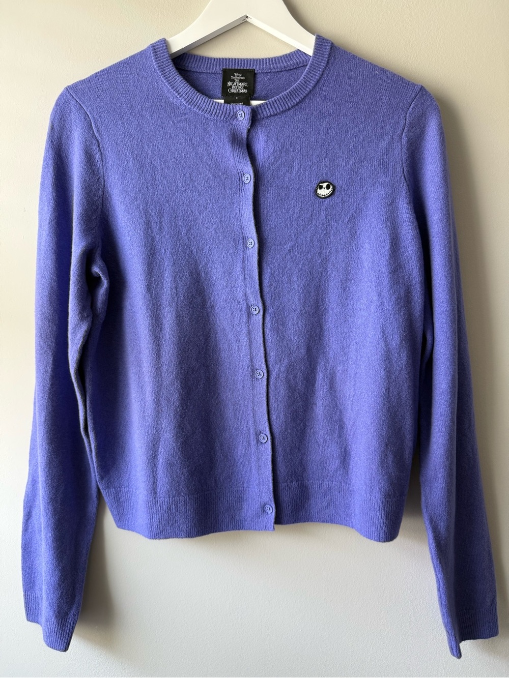 Gap x Disney Nightmare Before Christmas CashSoft Jack Cardigan Purple S NWT